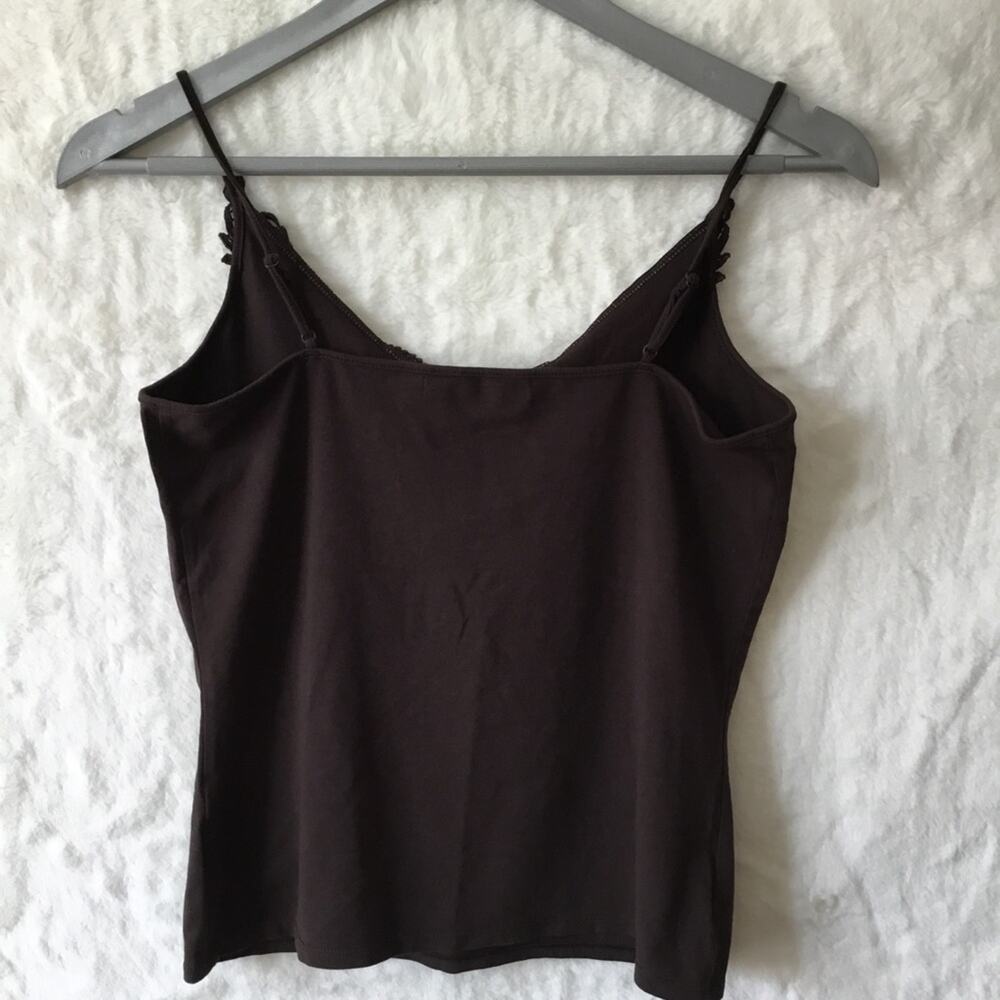 G2000 Brown Spaghetti Lace Trim Cami Stretch Top - Picture 8 of 14